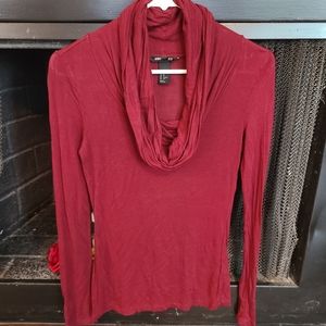 H&M Cowl Neck, XS, Maroon